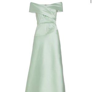 Satin Off the Shoulder Ball Gown/ Mother of the Bride full length gown